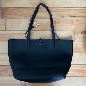Reversible Black and Beige Lauren Ralph Lauren Pebbled Tote